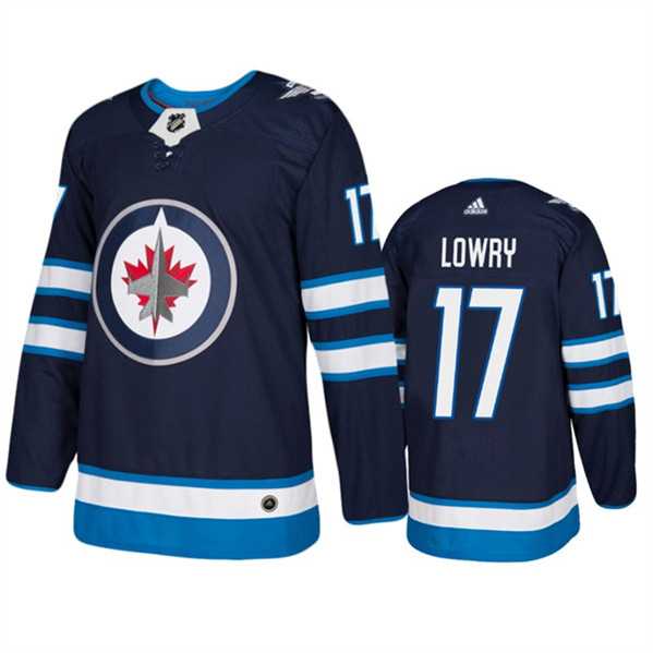 Men%27s Winnipeg Jets #17 Adam Lowry Navy Stitched Jersey Dzhi->winnipeg jets->NHL Jersey